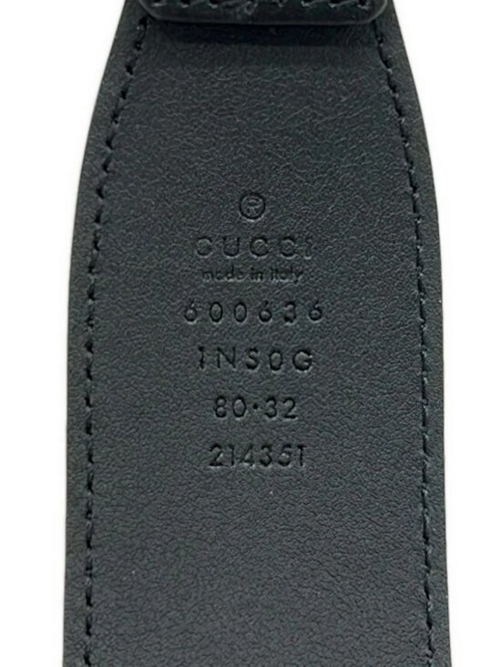 GUCCI 600636 Black Gold Leather Hardware Belt main image 2
